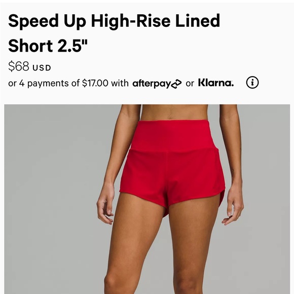 Lululemon High rise speed up short 2.5” size 8 - Picture 4 of 4